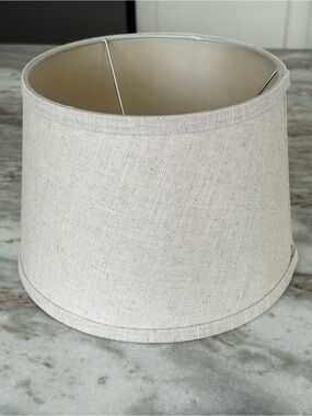 Neutral Linen Beige Drum Lamp Shade